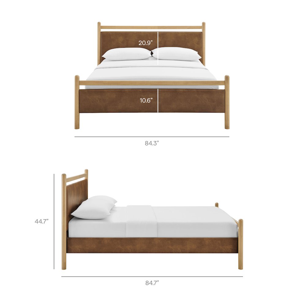 Ginny King Size Vegan Leather Platform Bed Frame