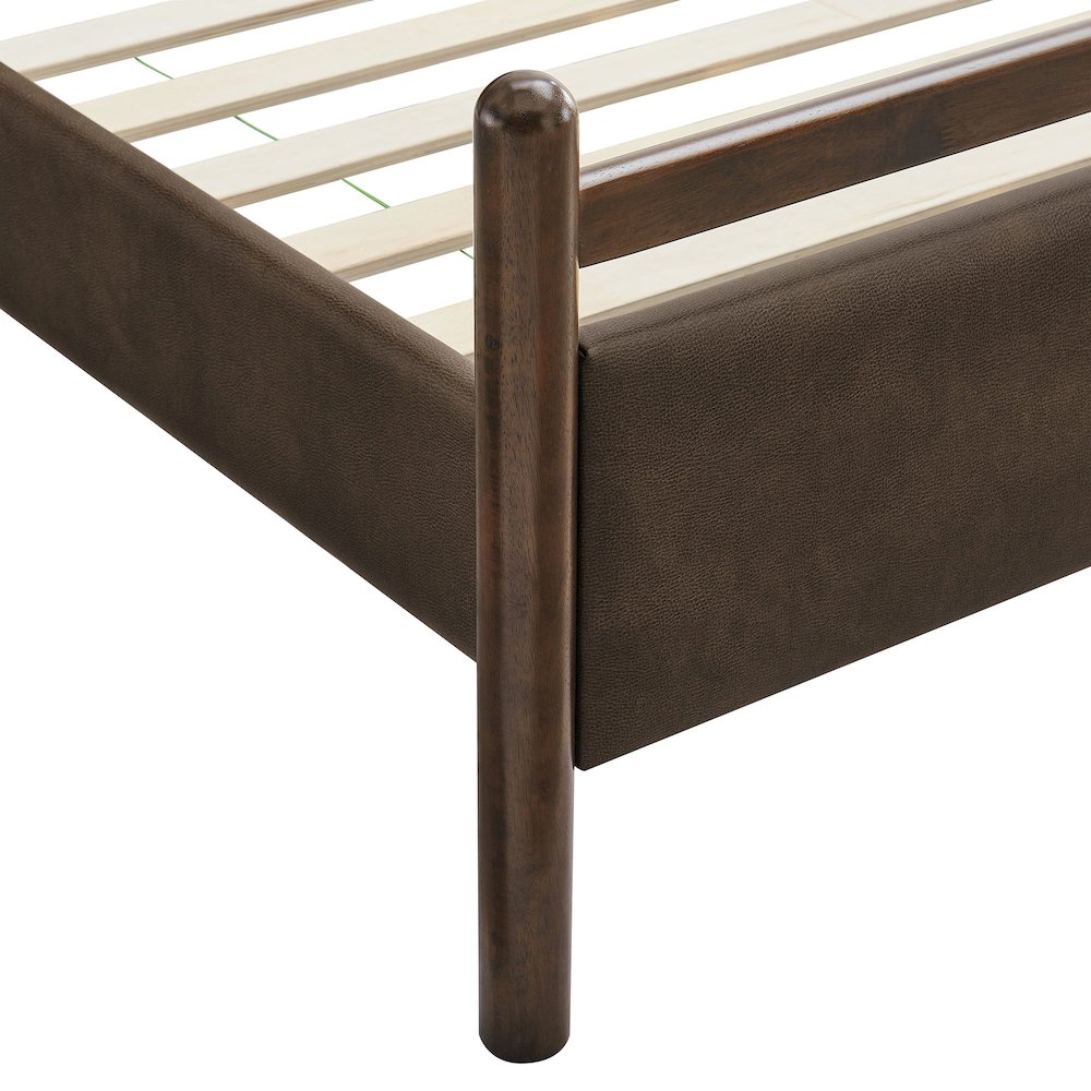 Ginny King Size Vegan Leather Platform Bed Frame