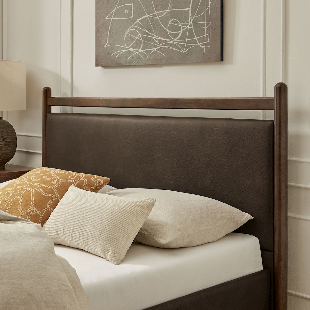 Ginny King Size Vegan Leather Platform Bed Frame