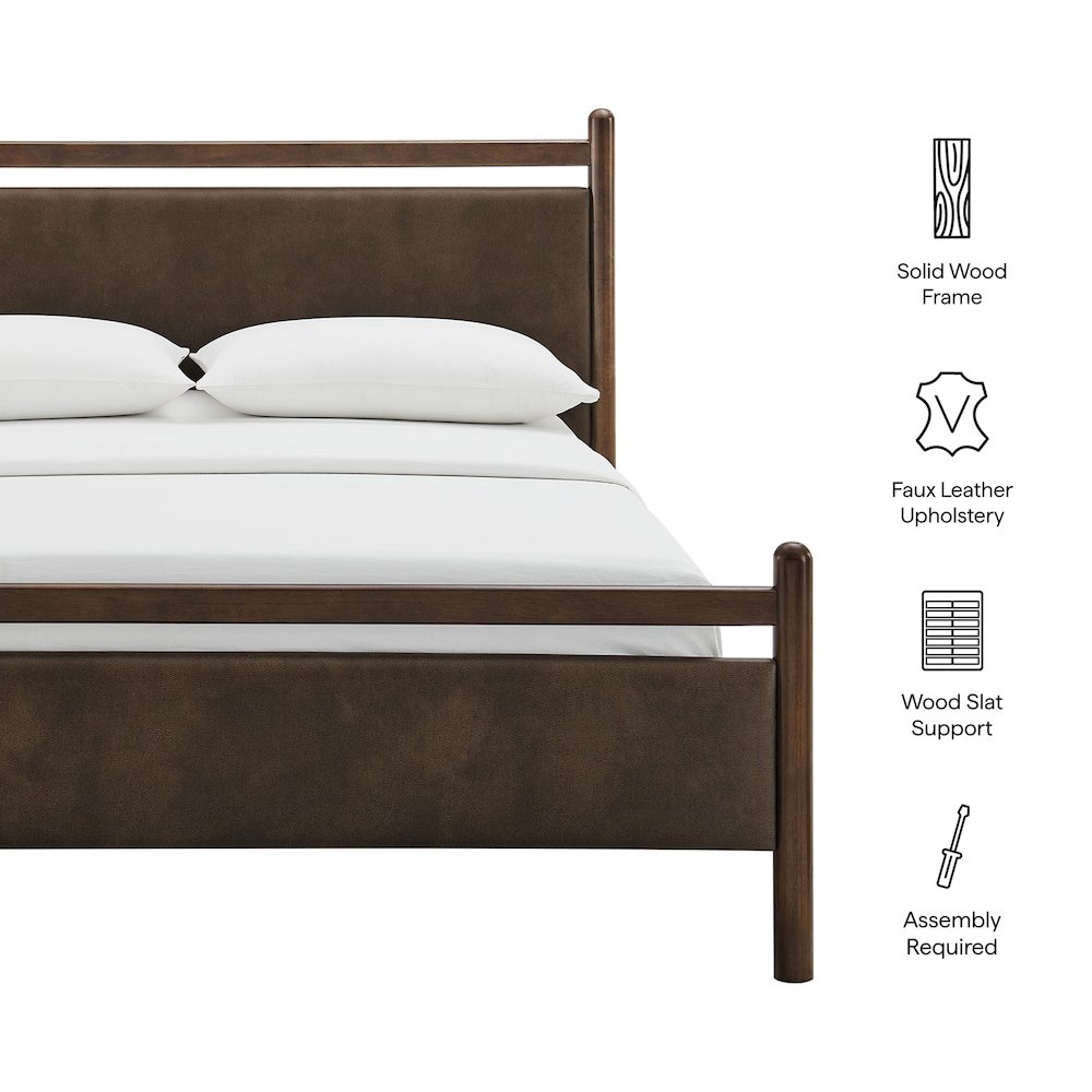 Ginny King Size Vegan Leather Platform Bed Frame