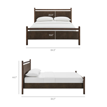 Ginny King Size Vegan Leather Platform Bed Frame