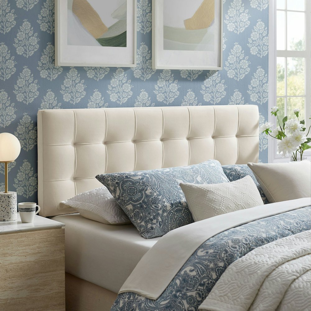 Lily Stain-Resistant Performance Velvet King Size Headboard