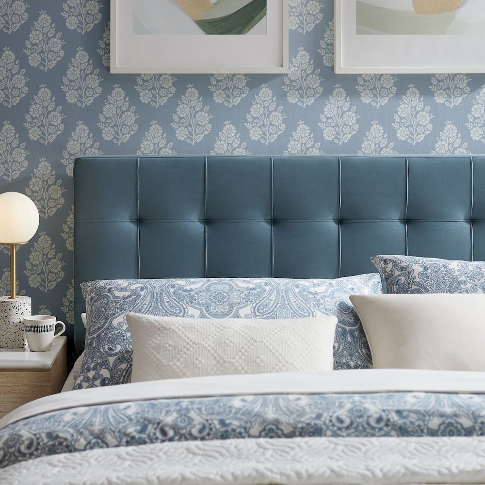 Lily Stain-Resistant Performance Velvet King Size Headboard