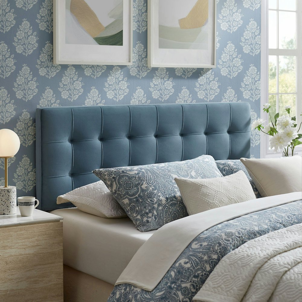 Lily Stain-Resistant Performance Velvet King Size Headboard