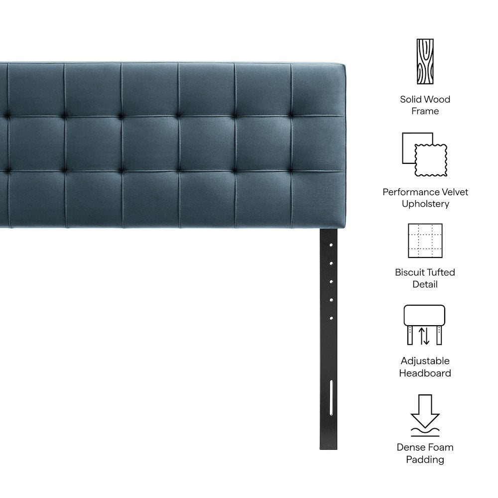 Lily Stain-Resistant Performance Velvet King Size Headboard
