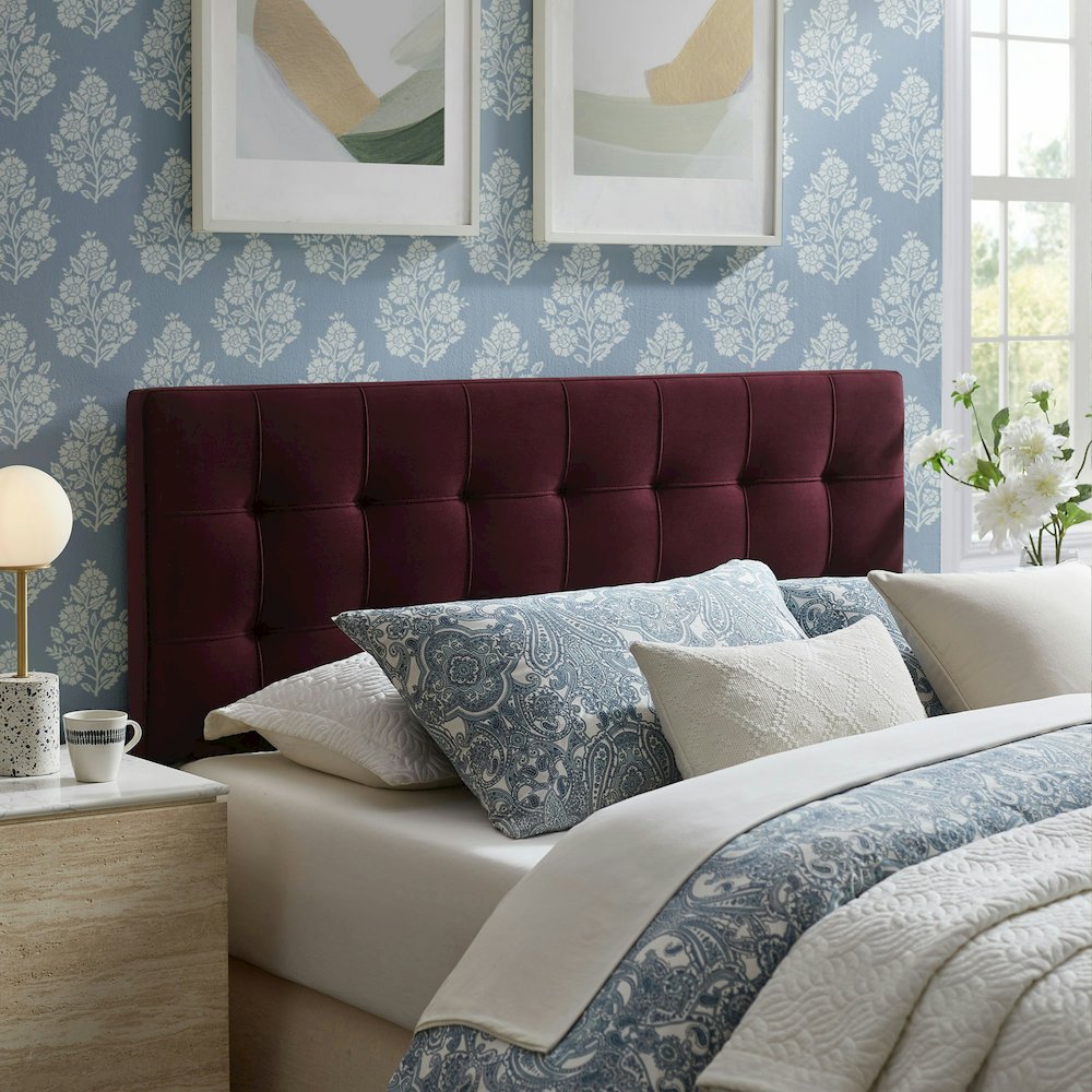 Lily Stain-Resistant Performance Velvet King Size Headboard