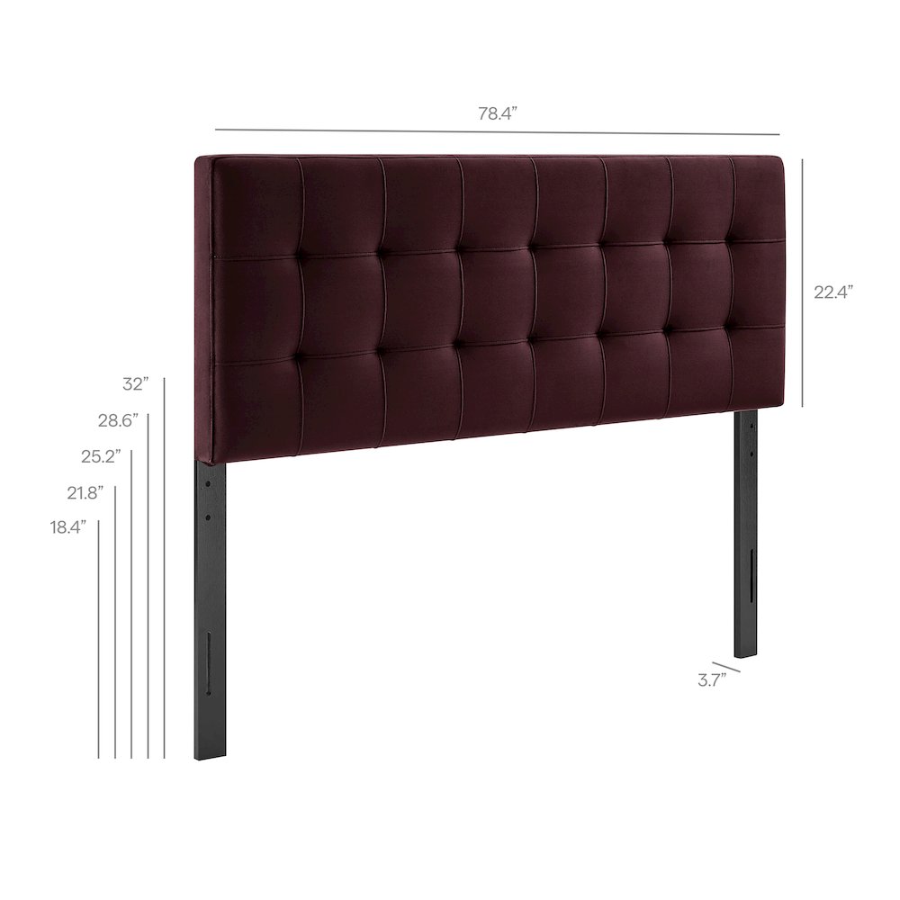 Lily Stain-Resistant Performance Velvet King Size Headboard