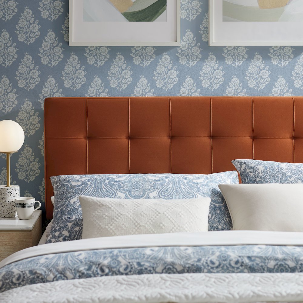 Lily Stain-Resistant Performance Velvet King Size Headboard