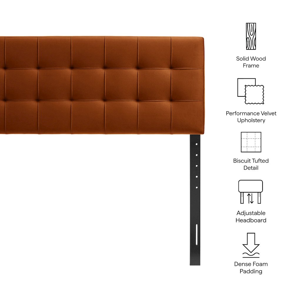 Lily Stain-Resistant Performance Velvet King Size Headboard