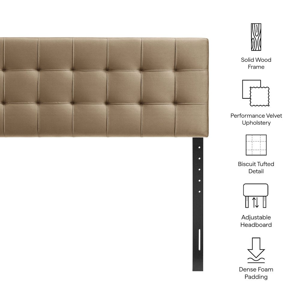 Lily Stain-Resistant Performance Velvet King Size Headboard