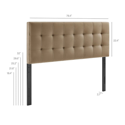 Lily Stain-Resistant Performance Velvet King Size Headboard
