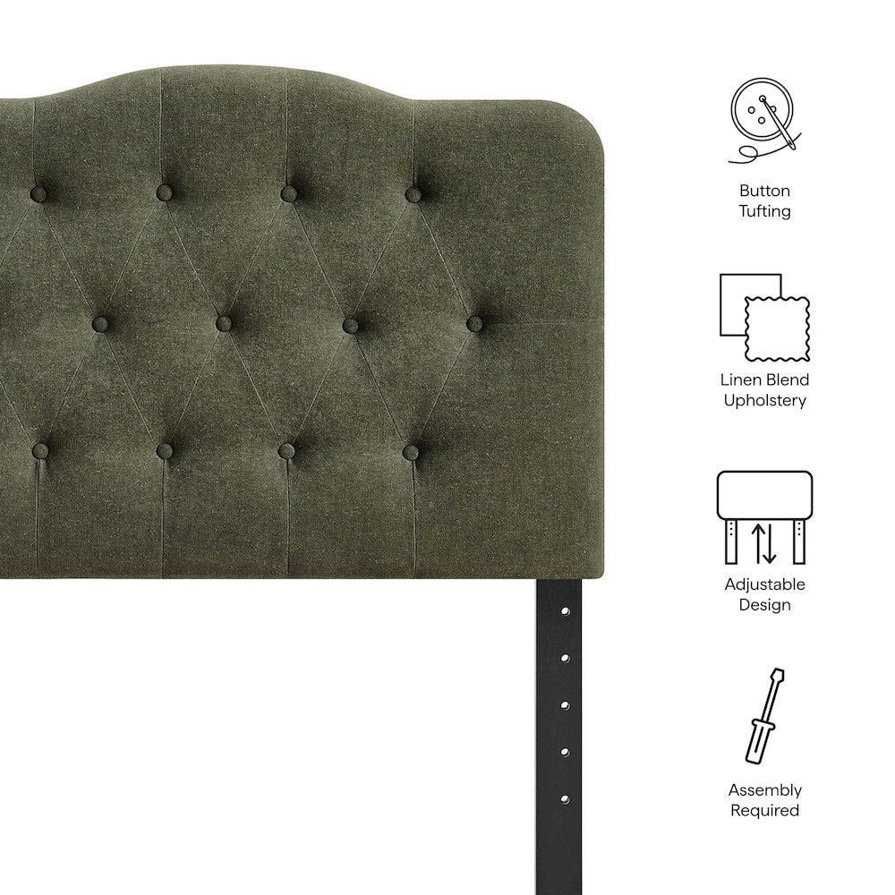 Annabel Premium Linen Blend Twin Headboard