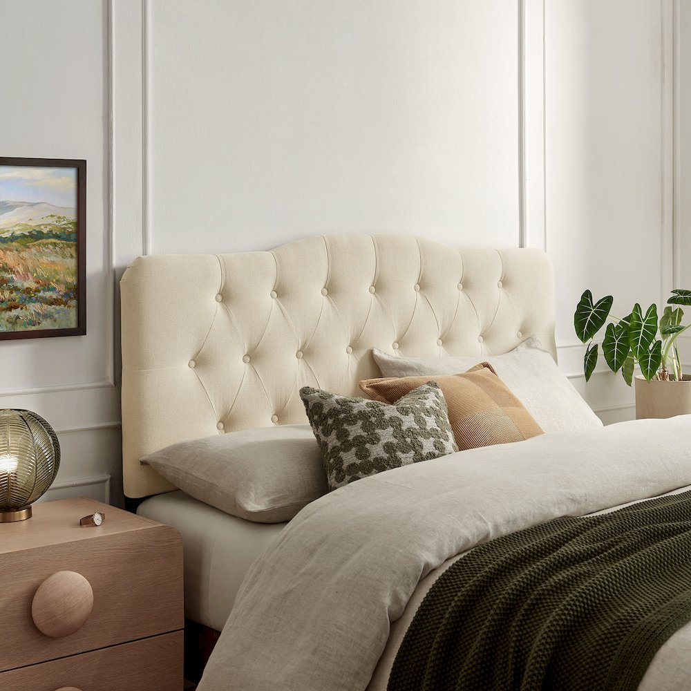 Annabel Premium Linen Blend Full Headboard