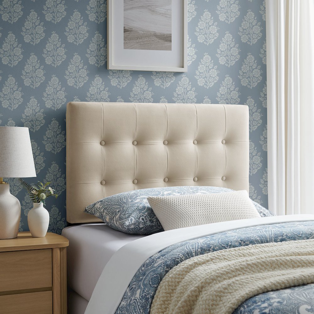 Emily Stain-Resistant Performance Velvet Twin Size Headboard