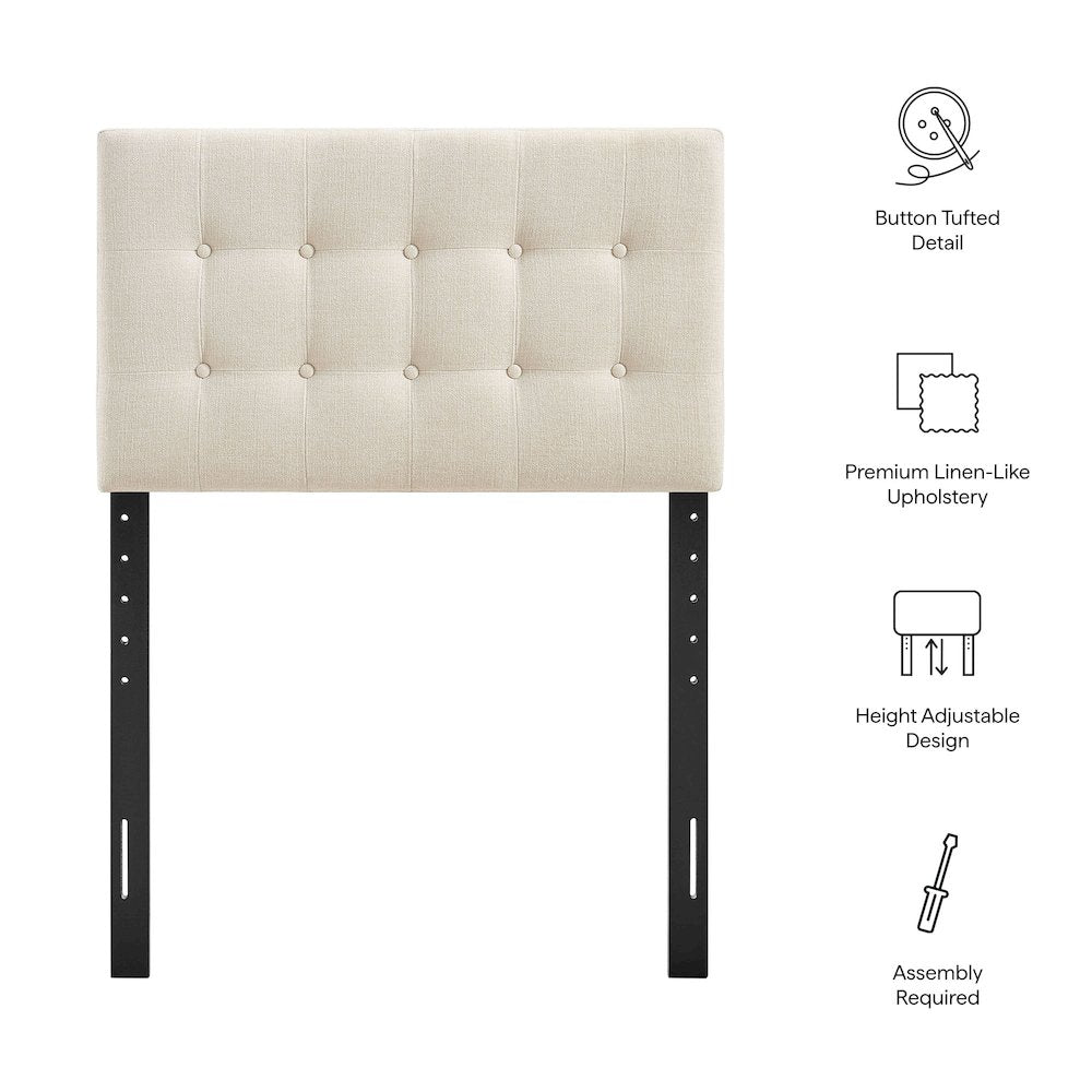 Emily Fabric Upholstered Twin Size Headboard