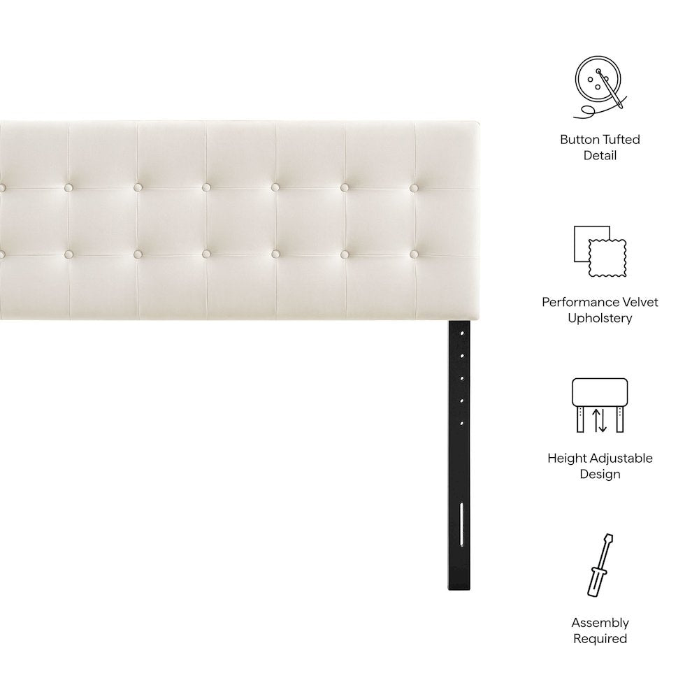 Emily Stain-Resistant Performance Velvet Queen Size Headboard