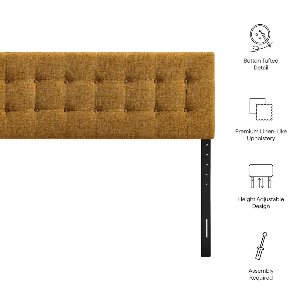 Emily Fabric Upholstered Queen Size Headboard