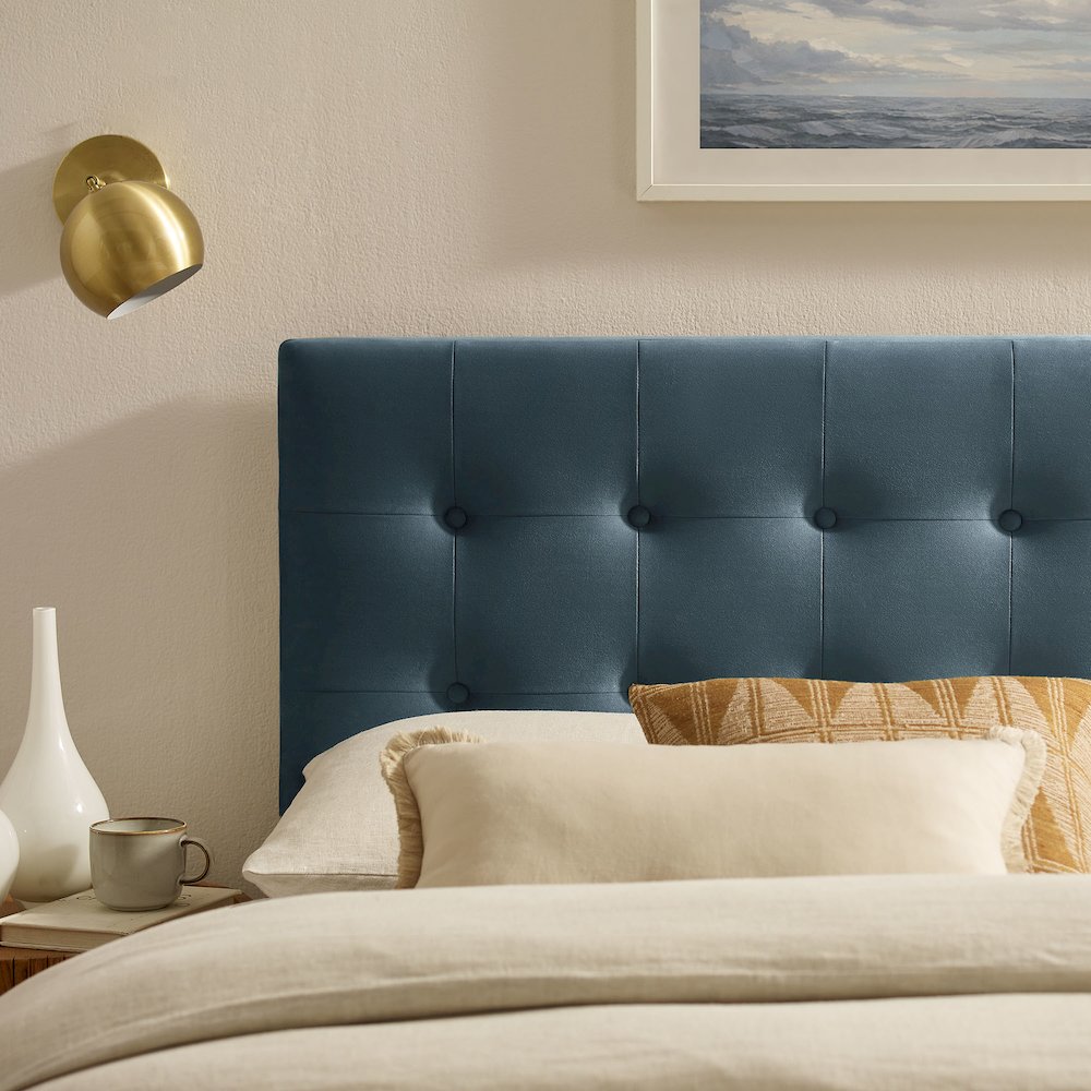 Emily Stain-Resistant Performance Velvet King Size Headboard
