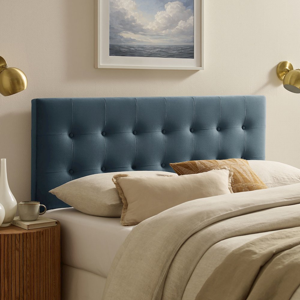 Emily Stain-Resistant Performance Velvet King Size Headboard