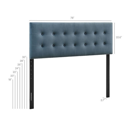 Emily Stain-Resistant Performance Velvet King Size Headboard