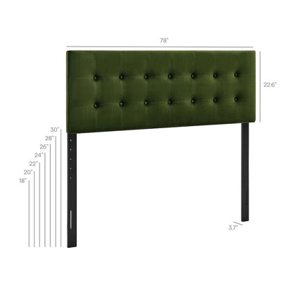Emily Stain-Resistant Performance Velvet King Size Headboard