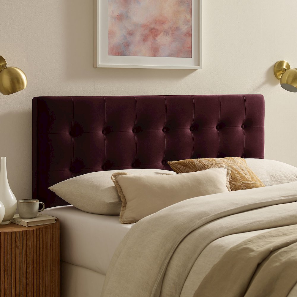 Emily Stain-Resistant Performance Velvet King Size Headboard