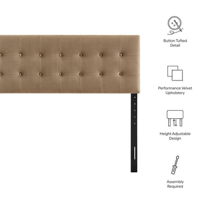 Emily Stain-Resistant Performance Velvet King Size Headboard