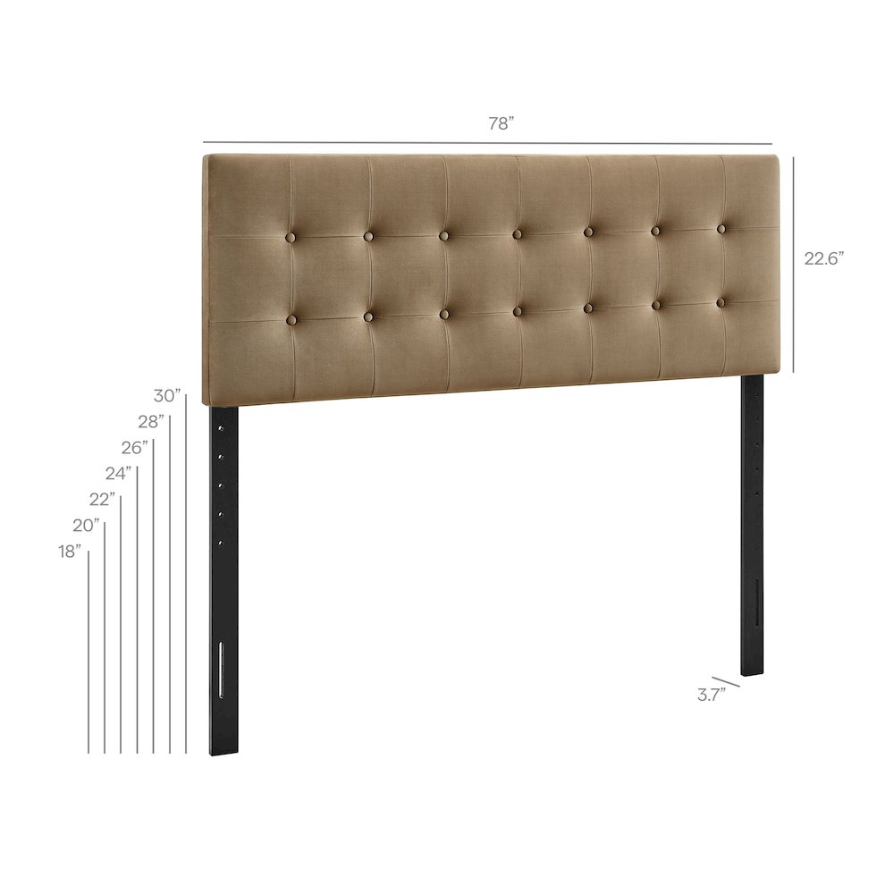 Emily Stain-Resistant Performance Velvet King Size Headboard