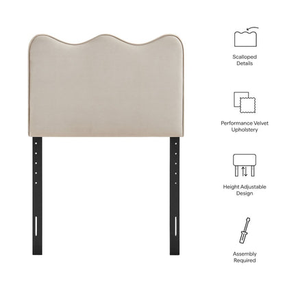 Athena Stain-Resistant Performance Velvet Twin Size Headboard