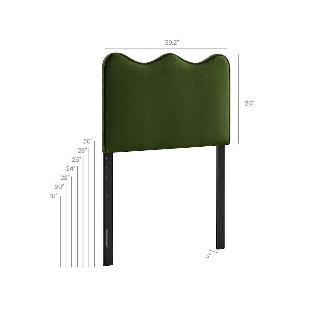 Athena Stain-Resistant Performance Velvet Twin Size Headboard