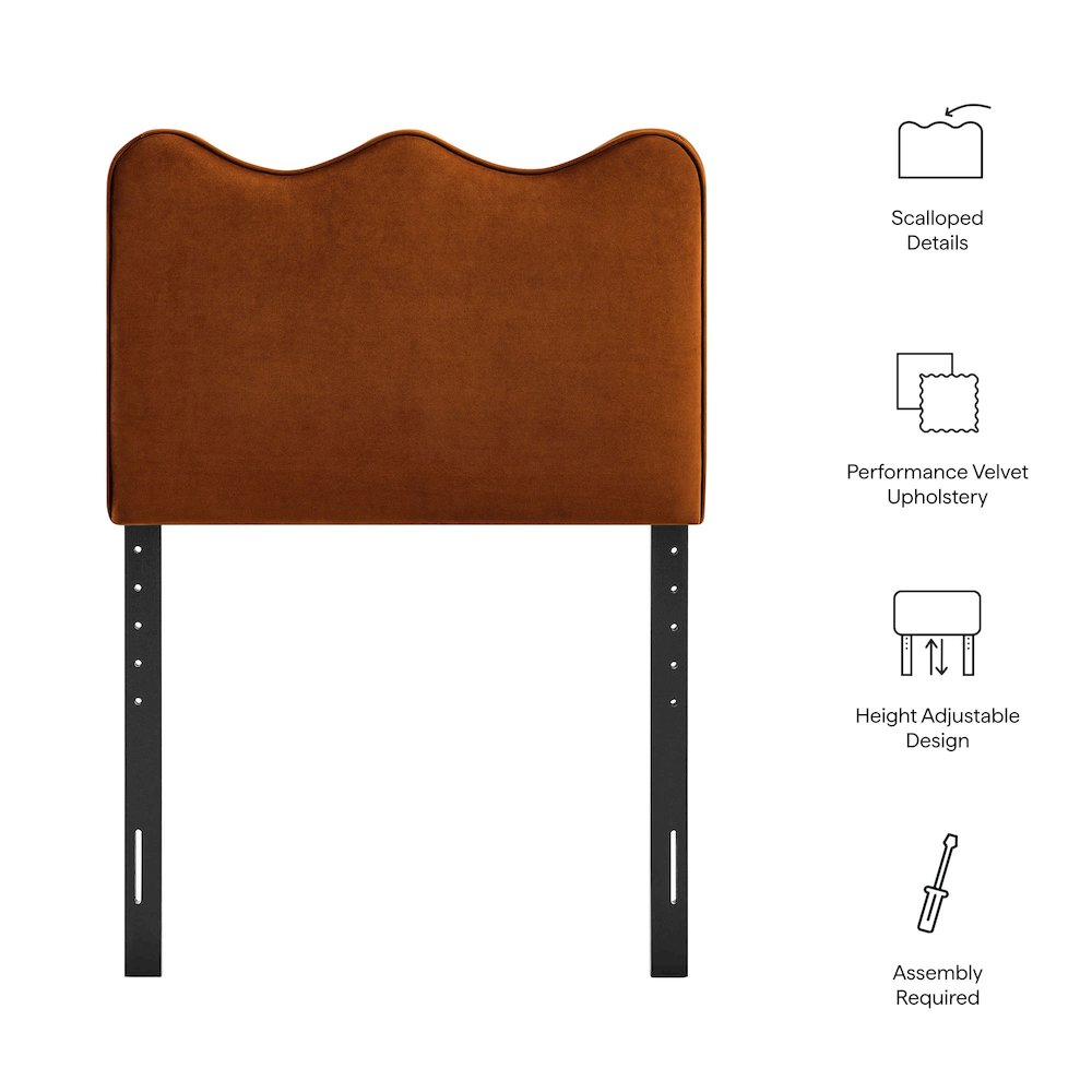 Athena Stain-Resistant Performance Velvet Twin Size Headboard