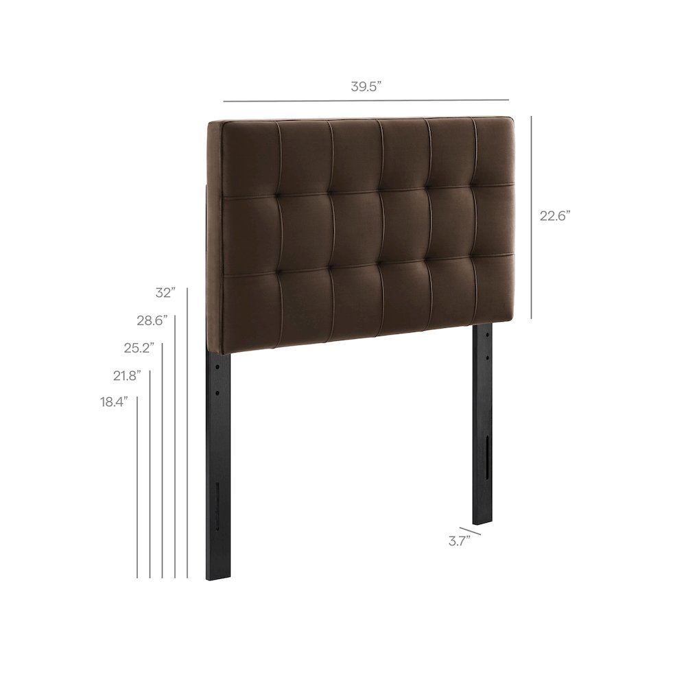 Lily Stain-Resistant Performance Velvet Twin Size Headboard