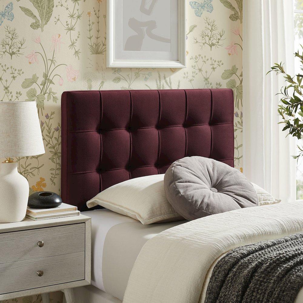 Lily Stain-Resistant Performance Velvet Twin Size Headboard