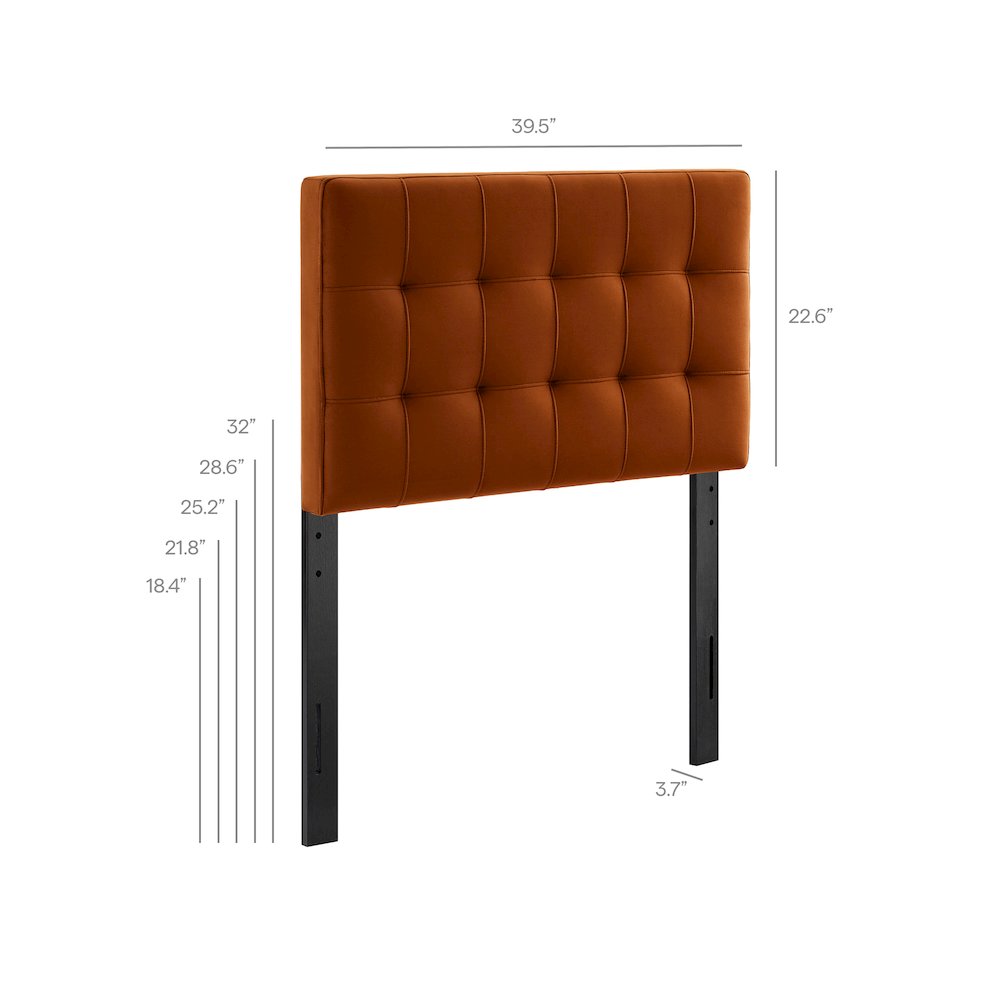 Lily Stain-Resistant Performance Velvet Twin Size Headboard