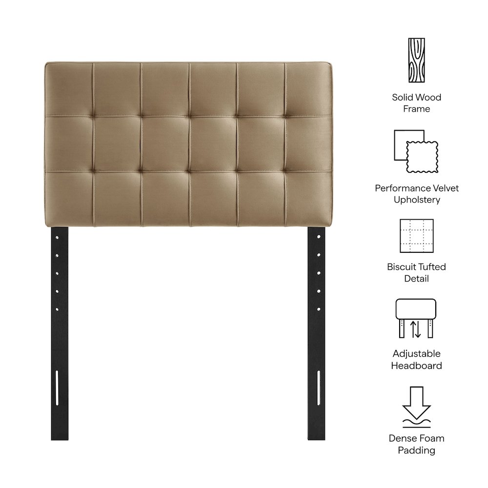 Lily Stain-Resistant Performance Velvet Twin Size Headboard