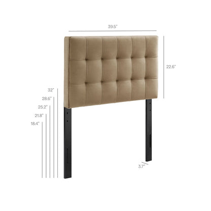 Lily Stain-Resistant Performance Velvet Twin Size Headboard