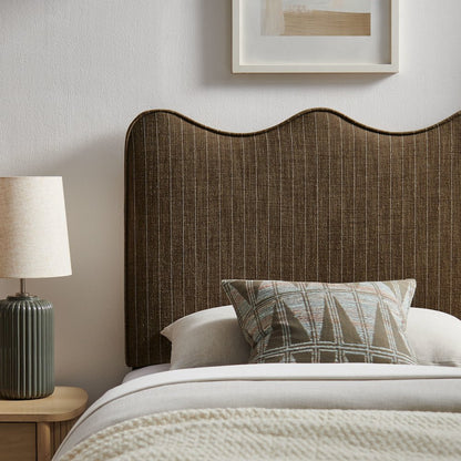 Athena Striped Fabric Upholstered Twin Size Headboard
