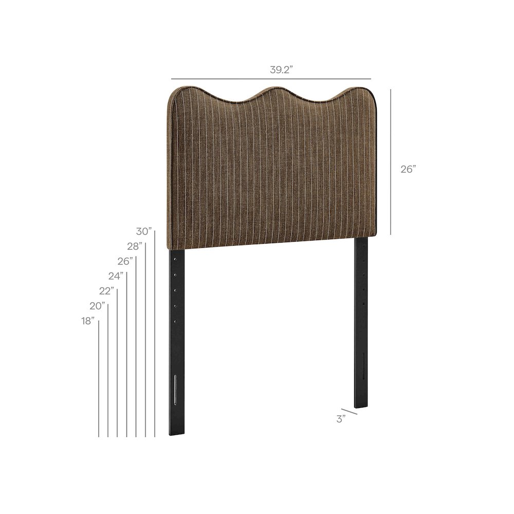 Athena Striped Fabric Upholstered Twin Size Headboard