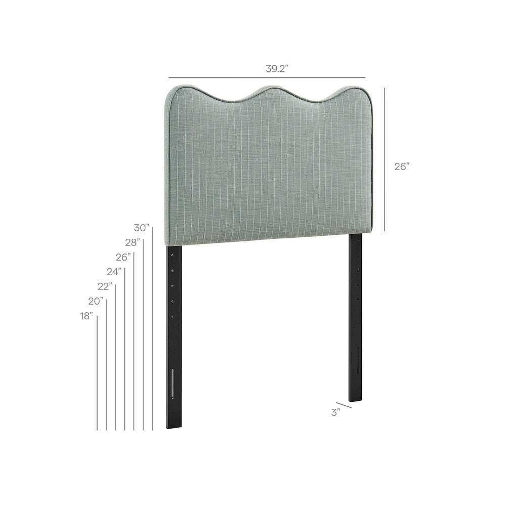 Athena Striped Fabric Upholstered Twin Size Headboard