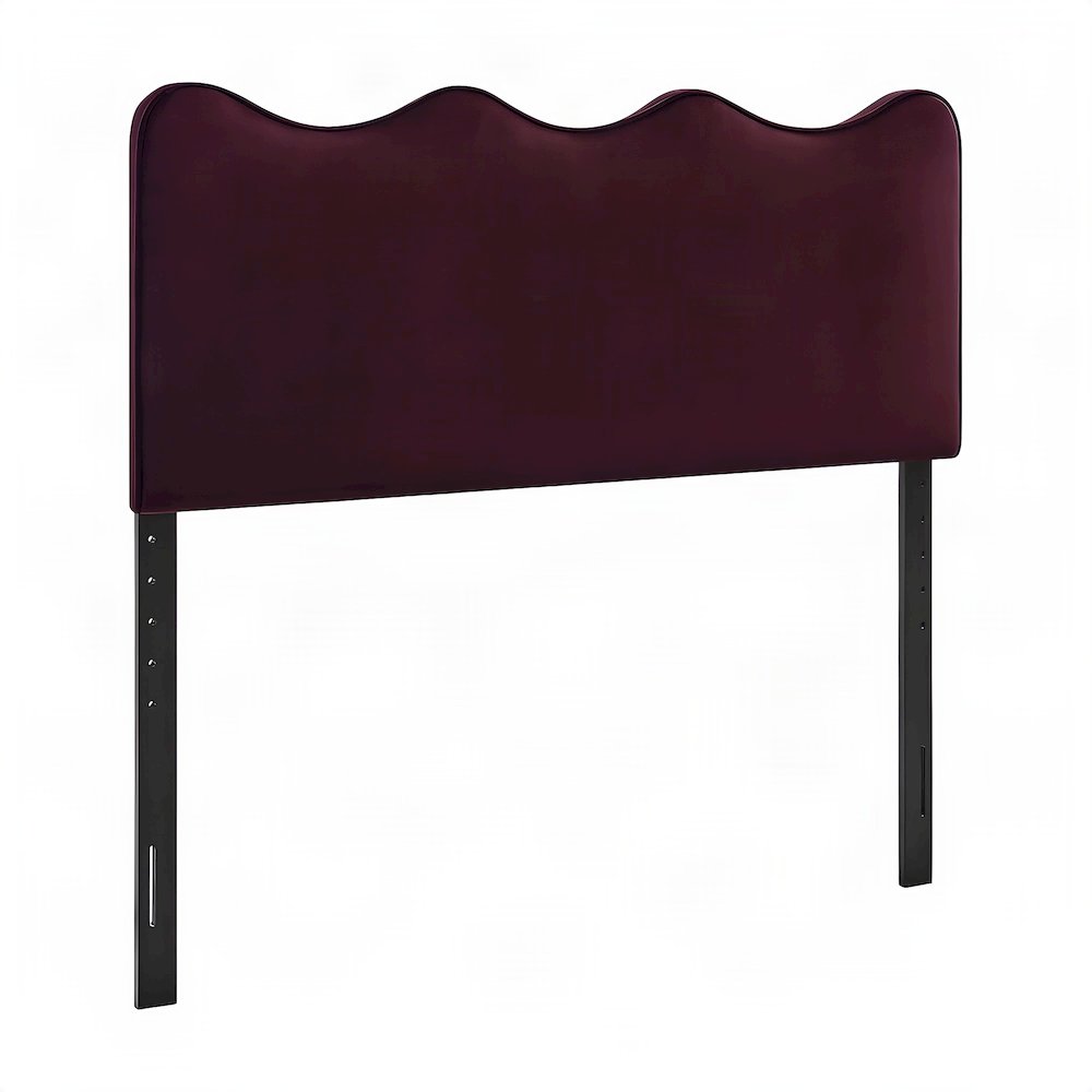 Performance Velvet Upholstered Full Size Headboard for Bed or Dorm, Mulberry