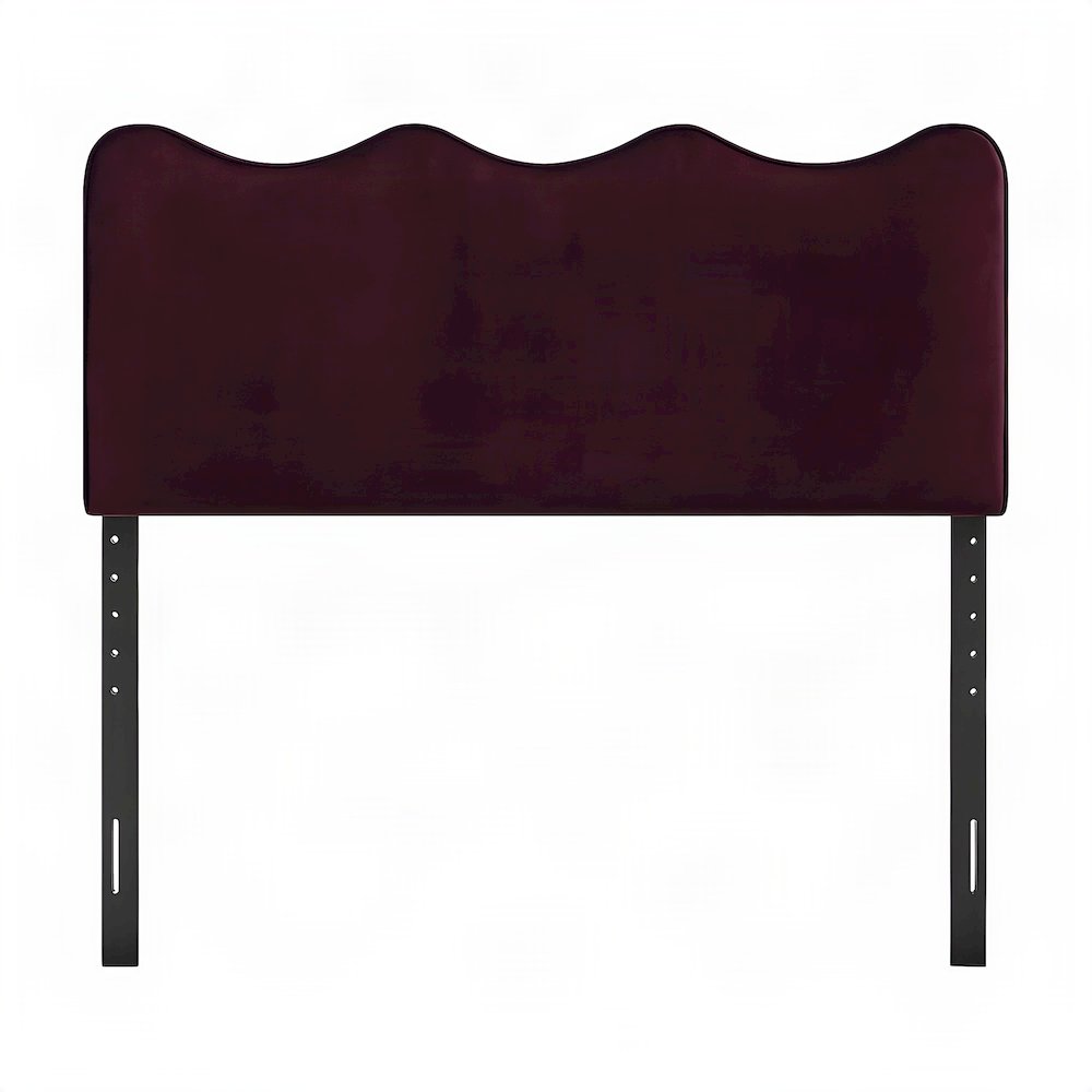 Performance Velvet Upholstered Full Size Headboard for Bed or Dorm, Mulberry