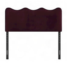 Performance Velvet Upholstered Full Size Headboard for Bed or Dorm, Mulberry
