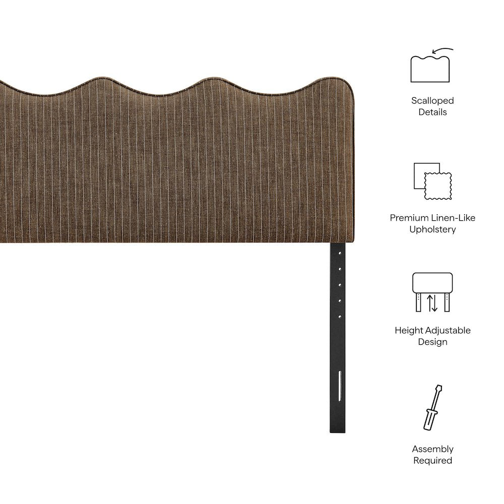 Athena Striped Fabric Upholstered Full Size Headboard