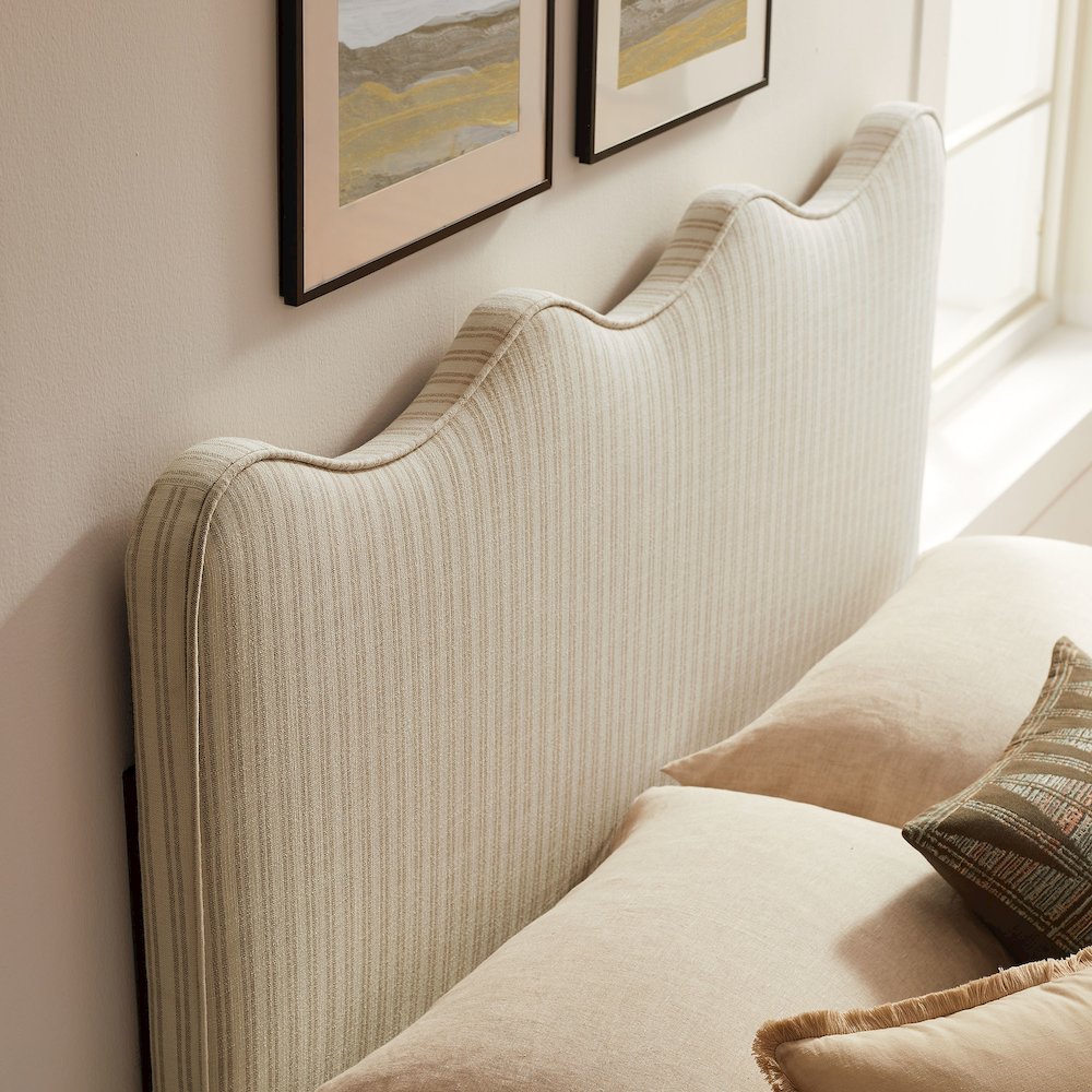 Athena Striped Fabric Upholstered Full Size Headboard