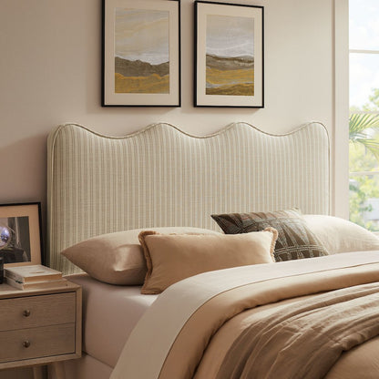 Athena Striped Fabric Upholstered Full Size Headboard