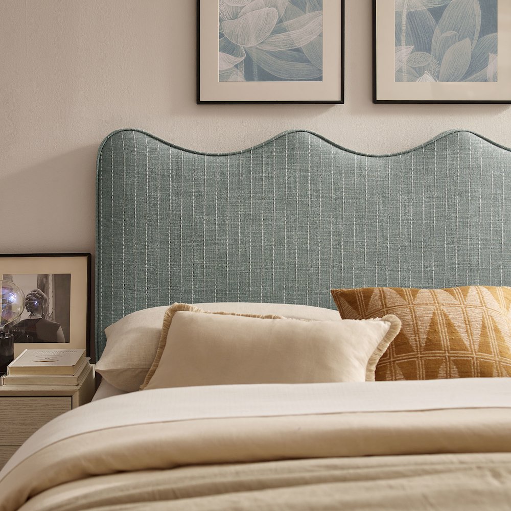Athena Striped Fabric Upholstered Full Size Headboard