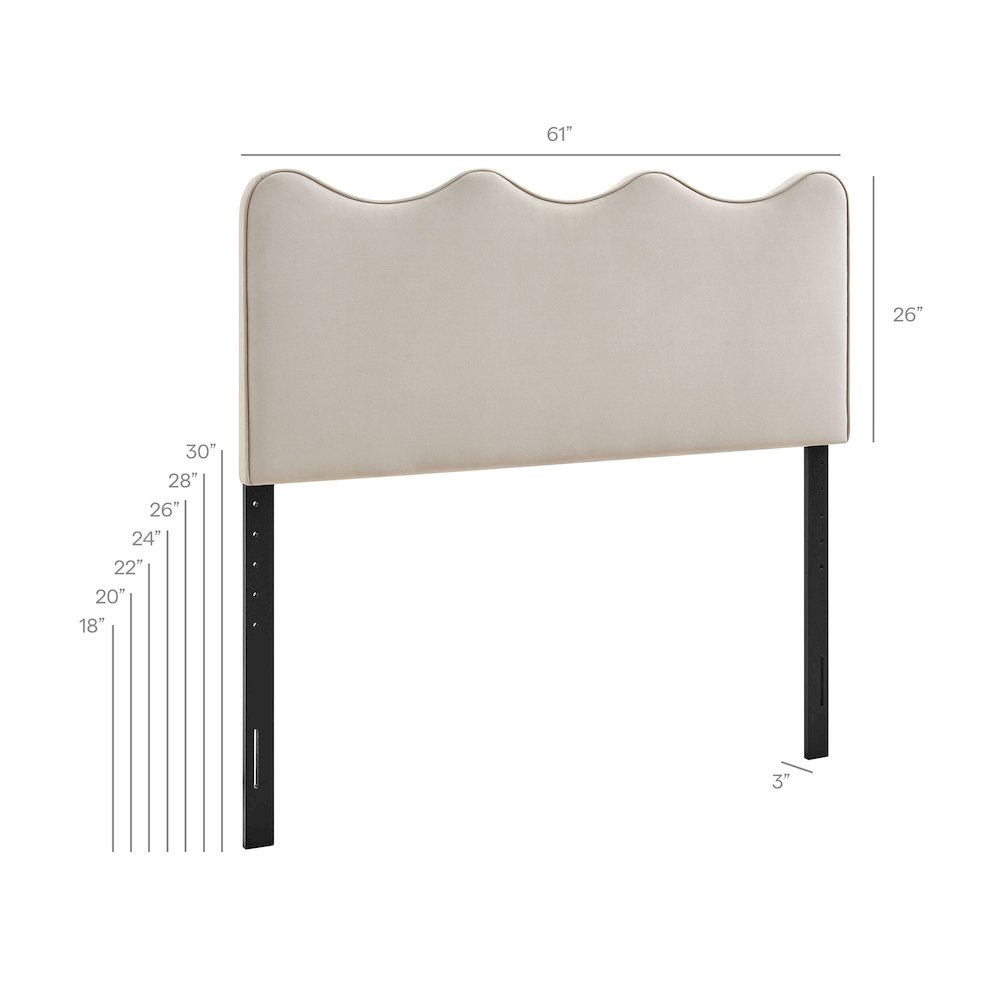 Athena Stain-Resistant Performance Velvet Queen Size Headboard