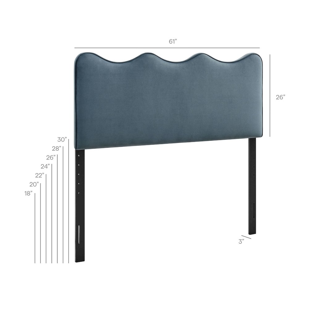 Athena Stain-Resistant Performance Velvet Queen Size Headboard