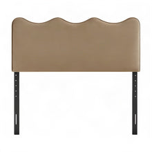 Performance Velvet Upholstered Queen Headboard with Adjustable Height, Taupe