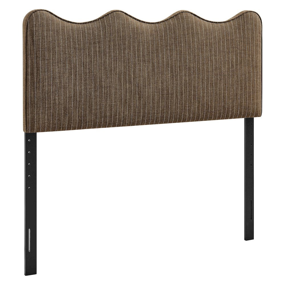 Athena Striped Fabric Upholstered Queen Size Headboard